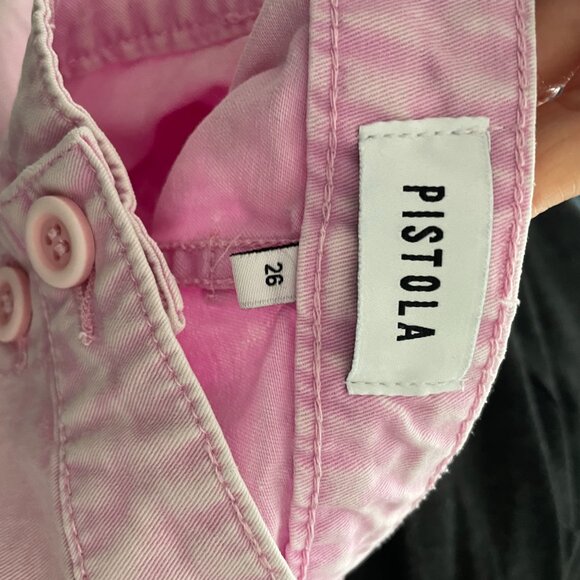 Pistola high-rise trousers button fly pink cropped pants - Picture 6 of 7